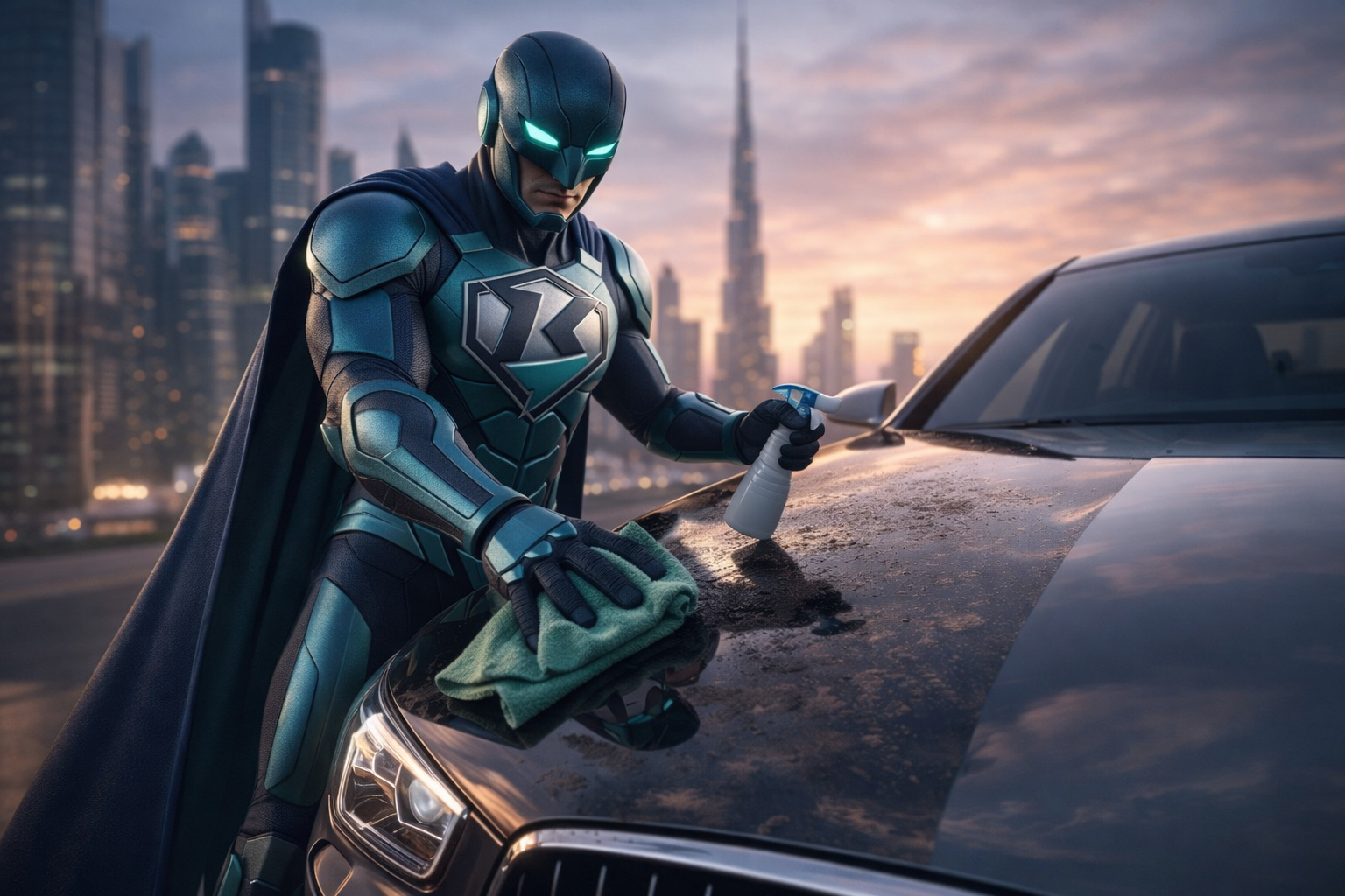 Karman superhero mascot